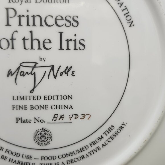 VTG Princess Of The Iris Franklin Mint Royal Doulton Bone China Plate 24K RA4037 - Picture 5 of 5